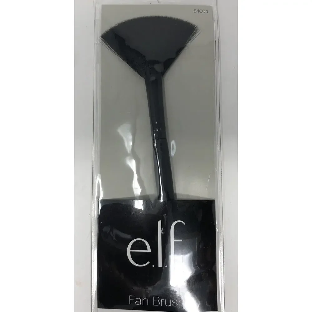 Elf Makeup Brushes Black Fan Stipple Powder Synthetic Vegan Friendly Lot of Four